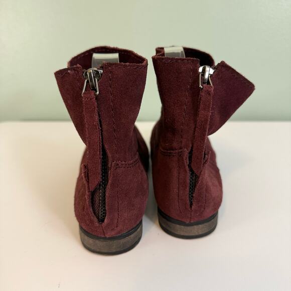 Steve Madden P-Zinc Ankle Booties 6 Womens Casual Suede Leather Cut Out Zip Red - Picture 6 of 11